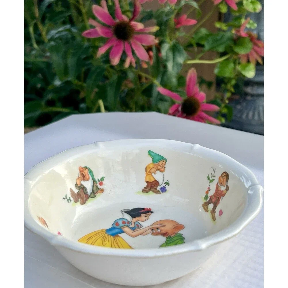 1989 Vintage Disney Snow White Seven Dwarfs Selandia Melamine Bowl Taiwan